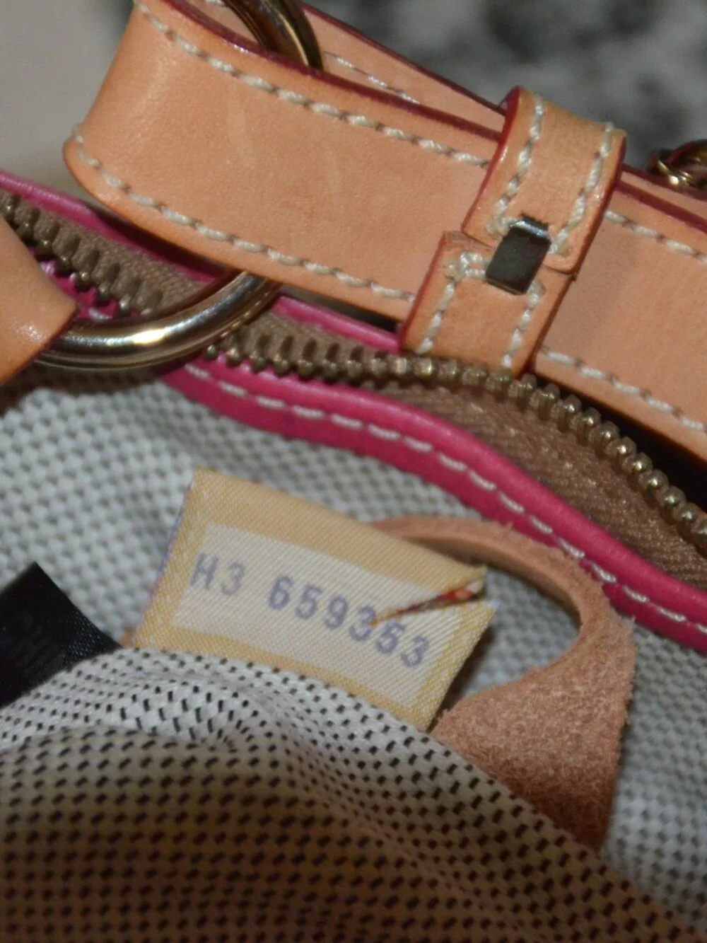 Dooney & Bourke All Weather Leather Bright Pink Hobo Handbag w/vachetta trim